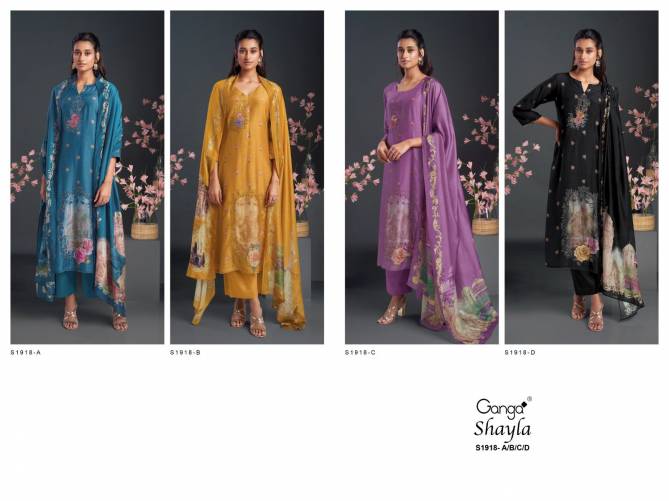 Shayla 1918 By Ganga Heavy Printed Suits Catalog